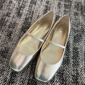 Marc Fisher Gold Mary Jane Flats